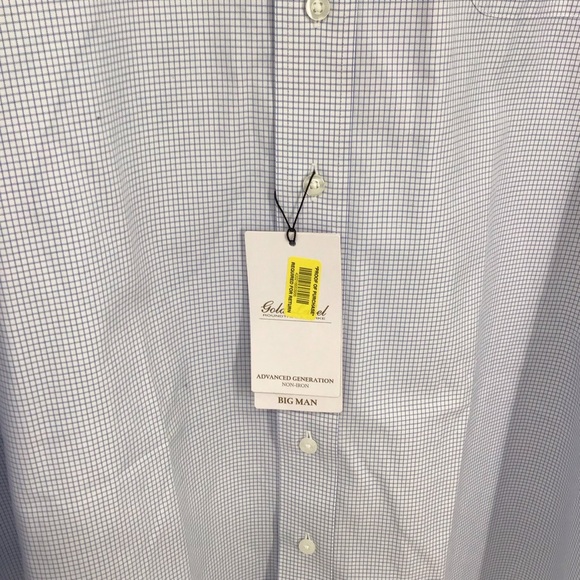 Gold Label Round Tree & York No-Iron Button-Down Check Shirt NWT Size 19-36/37 - Picture 8 of 9
